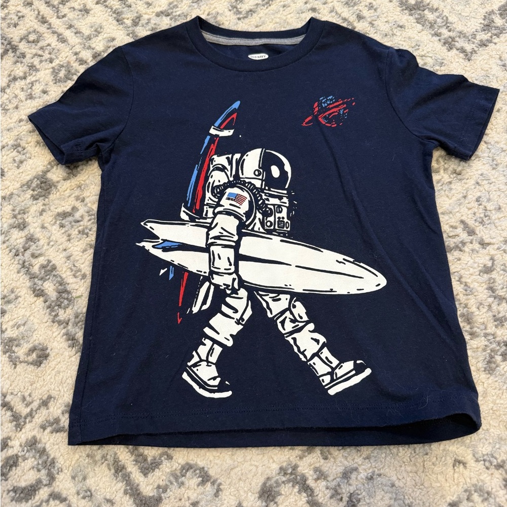 Old Navy Navy Astronaut Surfboard Kids T-Shirt